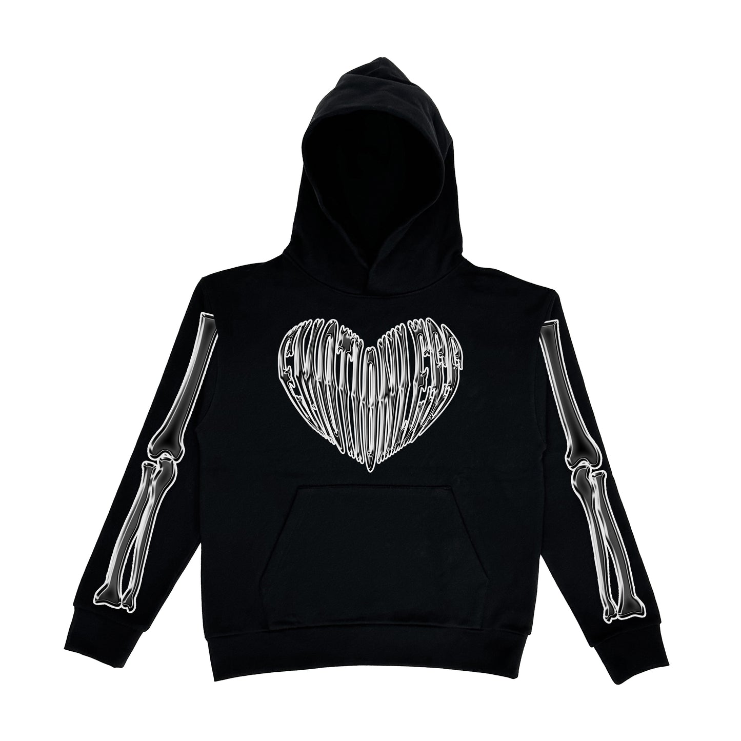 Emotionless Skeleton Hearts Hoodie