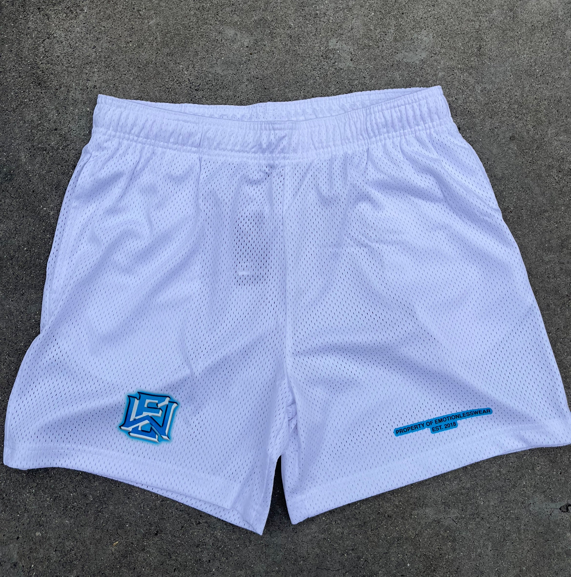 "EW PROPERTY" Mesh Shorts (White)